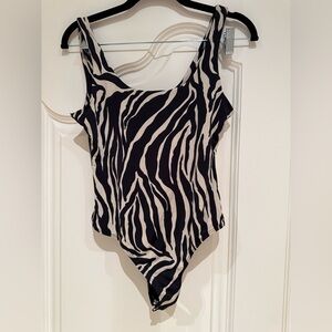 Revamped Black and White Zebra  Bodysuit